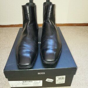 Hugo Boss Black Leather Boots 9.5